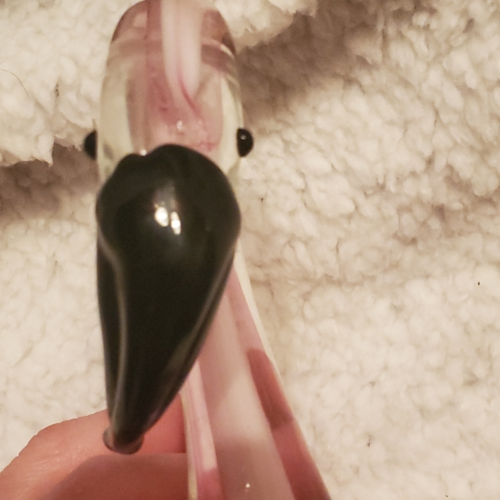 Vintage Hobby Lobby Hand Blown Art Glass Pink Flamingo Tropical Home Decor - Picture 4 of 6